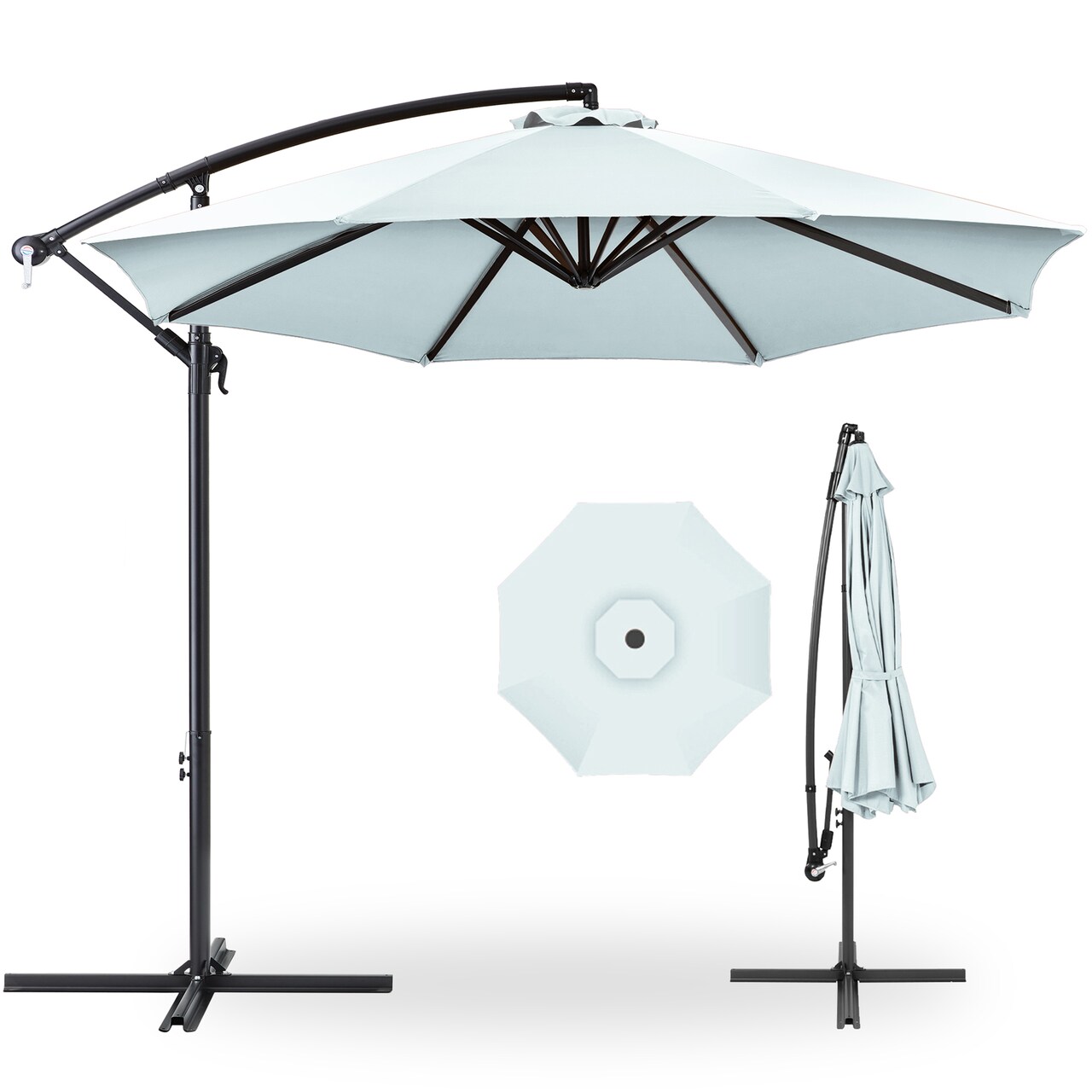 Best Choice Products 10ft Offset Hanging Outdoor Market Patio Umbrella w/ Easy Tilt Adjustment
